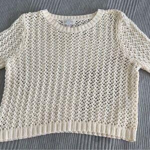 Chic Cream Open-Knit Sweater